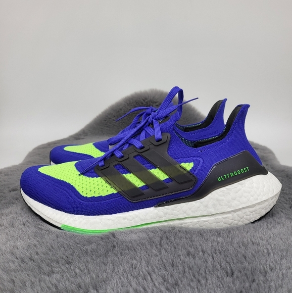 Adidas ULTRABOOST 21 'SONIC INK SCREAMING GREEN' Shoes - Picture 1 of 8